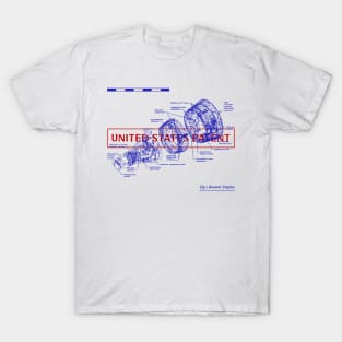 Blue Print of Booster Engine T-Shirt